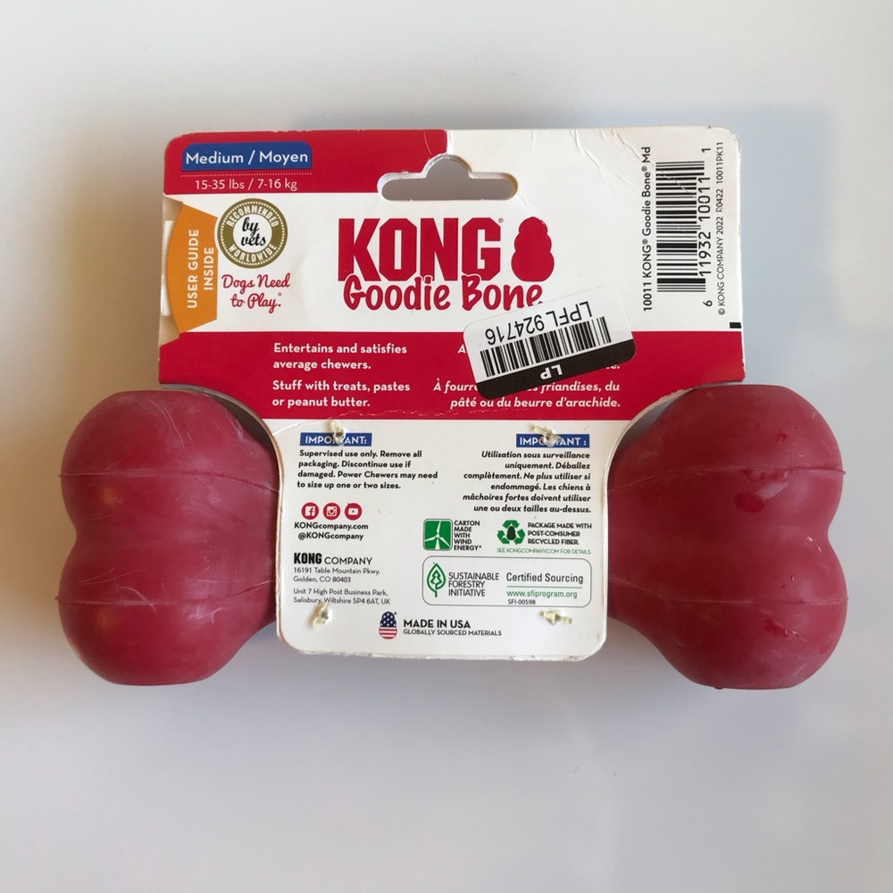 Kong Medium Goodie Bone + Crinkle Squeaker No Stuffing Octopus + Rope Dog Toy - Picture 7 of 9